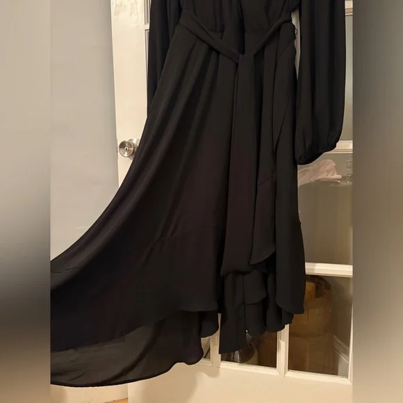 Torrid - Black Asymmetrical Wrap Dress - Picture 2 of 5